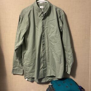 Van Heusen Sage Green Casual Button-Down Shirt